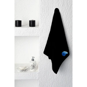 Nakışlı 50X100CM Siyah El ve Yüz Havlusu