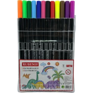 12 Renk 0.4 mm Fineliner Kalem Seti Canlı Renklerle Ürün Grubu Araç Gereçler