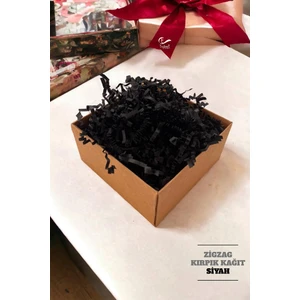 Tuğset Etiket Kırpık Kırpıntı Kağıt Z Zigzag Pelur Kırpıntı Kağıt 100 gr  Siyah Renk Süs Dolgu Malzemesi Paper -T509
