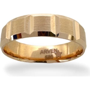El Üretimi Sade Taşsız Rose Gold 14 Ayar Altın Alyans Yüzük
