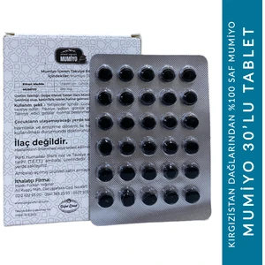 %100 Saf Mumiyo 30'lu Tablet (Kırgızistan'dan Ithal Shilajit)