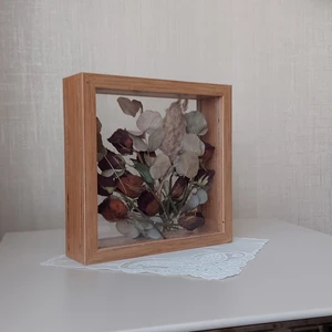 Verda Çerçeve Bambu 25X25 cm Çift Yönlü Anı Çerçevesi! Gül Kutusu Şeffaf Gül Kutusu