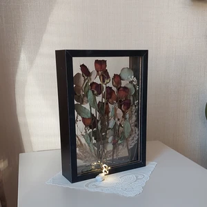 Verda Çerçeve Siyah Ledli 25X35 cm Çift Yönlü Anı Çerçevesi! Gül Kutusu Şeffaf Gül Kutusu