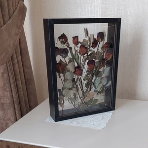 Verda Çerçeve Siyah 30X40 cm Çift Yönlü Anı Çerçevesi! Gül Kutusu Şeffaf Gül Kutusu