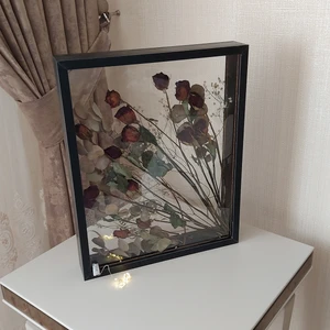 Verda Çerçeve Siyah Ledli 40X50 cm Çift Yönlü Anı Çerçevesi! Gül Kutusu Şeffaf Gül Kutusu