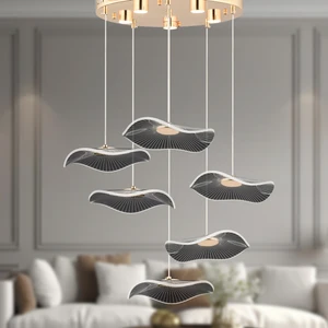Jolie 6'lı Yuvarlak 3 Renkli 61 Watt Gold Kristal Ledli Modern Oturma Odası Salon Sarkıt Avize