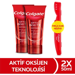 Optic White Oxygen Aktif Oksijen Teknolojisi Diş Macunu 50 ml x2 + Fırça Kabı