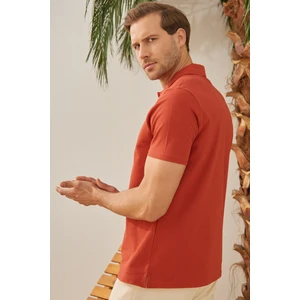 Erkek Basic Polo Yaka Tişört (Regular Fit) Kiremit