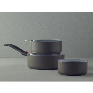 English Home Nova Alüminyum 7 Parça Pişir-Sakla Set 800 ml Siyah