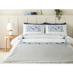 English Home Flower Chain Dijital Baskılı Soft Cotton Çift Kişilik Nevresim Takımı 200X220 cm Lacivert