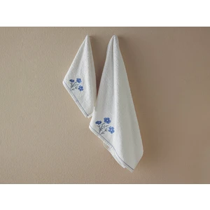 English Home Creeper Pamuklu Nakışlı Yüz Havlusu Seti 50X80+30X45 cm Ekru