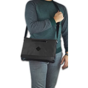 Unisex 13" Postacı Tablet Çapraz Askılı Omuz Çantası - Siyah