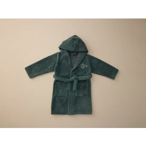 English Home Dinasours Triga Çocuk Bornoz 4-6 Yaş Koyu Yeşil