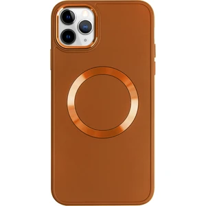 iPhone 11 Pro Max Magsafe Mat Kahverengi Kablosuz Şarj Kılıfı