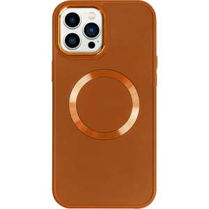 iPhone 14 Pro Max Magsafe Mat Kahverengi Kablosuz Şarj Kılıfı