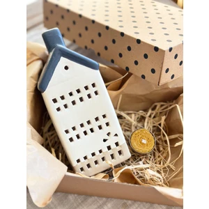 Candle Bee Design Büyük Boy Seramik Ev Mumluk ve Tealight Seti