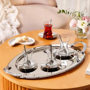 Abbie 19 Parça Çay Seti 125 ml Platin
