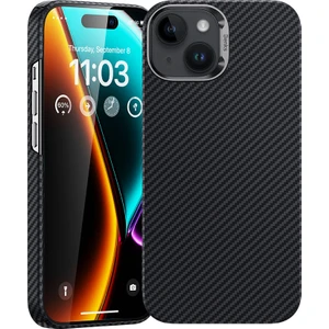 iPhone 15 Plus Uyumlu Kılıf Magsafe Özellikli Karbon Fiber Benks Essential Armorair 600D Kevlar