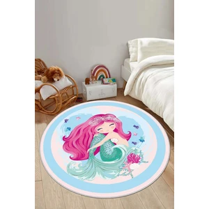 Confidence Home Makinede Yıkanabilir Kaymaz Taban Leke Tutmaz Mavi  Bebek ve Çocuk Odası Halısı