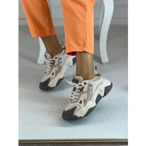 Cool Bağcıklı Bej Kadın Sneaker