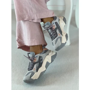Cool Bağcıklı Gri Kadın Sneaker