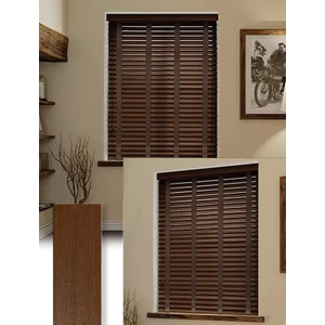 Wooden Blinds %100 Doğal Ahşap Jaluzi Perde 50mm, Alüminyum Kasalı Yüksek Kaliteli - Kurdelalı
