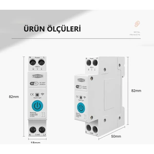 Akıllı Sigorta Uzaktan Kumanda Özellikli Dahili Enerji Ölçerli ve Sayaçlı Dahili Kontaktör Voltmetre Ampermetre Zaman Rölesi 63A TOB9-63M