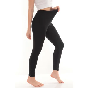 Unisex Şardonlu Pamuk Termal Tayt Siyah