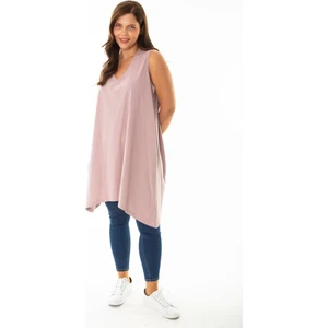 Kadın Büyük Beden Somon V Yakalı Uzun Kolsuz Bluz 65N36920