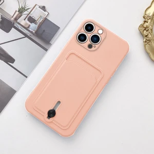 Apple iPhone 14 Pro Max Uyumlu Kılıf Zebana Kartlıklı Sweet Yumuşak Silikon Kılıf Rose Gold