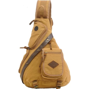Çok Fonksiyonlu Kanvas Çanta Büyük Kapasiteli Göğüs Çantası Tek Omuz Sırt Çantası Çift Amaçlı Tek Omuz Erkek Messenger Çanta Trendy Erkek Çantası (Yurt Dışından)