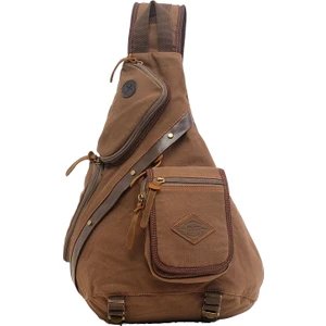 Çok Fonksiyonlu Kanvas Çanta Büyük Kapasiteli Göğüs Çantası Tek Omuz Sırt Çantası Çift Amaçlı Tek Omuz Erkek Messenger Çanta Trendy Erkek Çantası (Yurt Dışından)