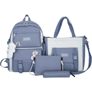 Kız Okul Çantası Lise Ortaokul Öğrencileri Dört Parçalı Sırt Çantası Basit Sırt Çantası (Yurt Dışından)