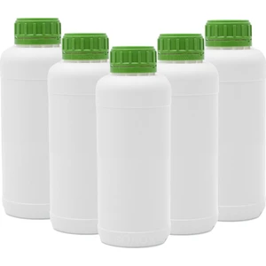 Zürih Ticaret Plastik Yuvarlak Şişe 500 mL - Yeşil Kapaklı - 5 Adetlik Set - Kilit Kapaklı Sızdırmaz Şişe