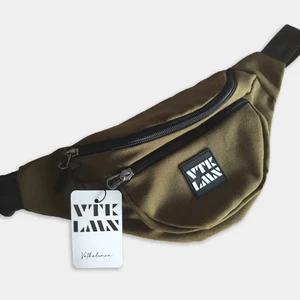 Düz Haki Omuz ve Bel Çantası