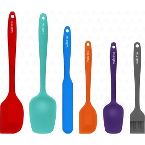 Valletta Drongo Isıya Dayanıklı Yanmaz Yapışmaz Silikon Spatula Seti 6 Parça Siyah (Yurt Dışından)