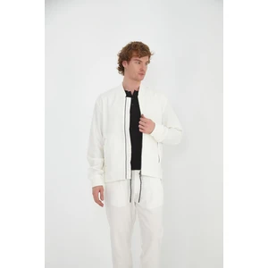 Erkek Regular Fit Çok Cepli Fermuarı Çift Taraflı Pilot Bomber Yaka Bürümcük Kumaş Rahat Spor Ceket