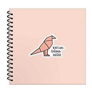Hisli Şeyler 16x15 50Yp Çizgili Spiralli Sert Kap. Stickerlı Defter