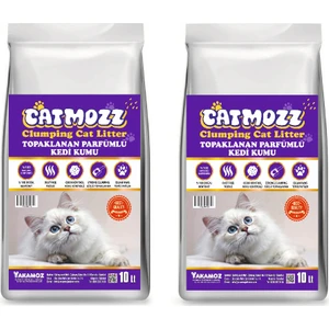 Premium Ince Taneli Topaklanan Özel Parfümlü Bentonit Kedi Kumu 10 Lt x 2 Adet
