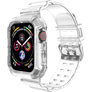 Apple Watch Series 9 45MM Kordon Transparent Clear Band Şeffaf