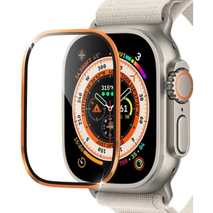 Apple Watch Ultra 2 Tam Kaplayan Cam Ekran Koruyucu V2 Turuncu