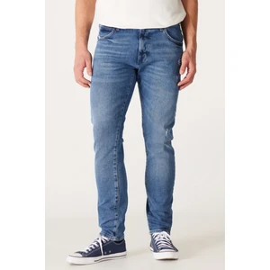 Slim Fit Dar Kesim Düşük Bel Taşlamalı Gri Esnek Larston Jean Denim Kot Pantolon