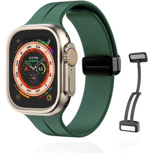 Apple Watch Serisi 9 Ultra 8 7 6 5 4 3 2 1 SE 40MM Su Geçirmez Silikon Spor Kordonu, Kolay Takma/çıkarma, Metal Manyetik özellikli