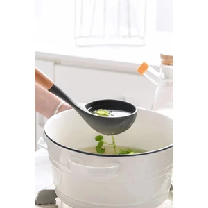 Bambu Saplı Silikon Kepçe Siyah