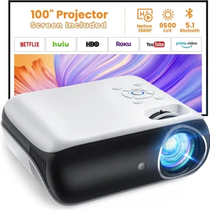 1080P 9500L Taşınabilir Dış Mekan Bluetooth Film Projektörü -100 Inc