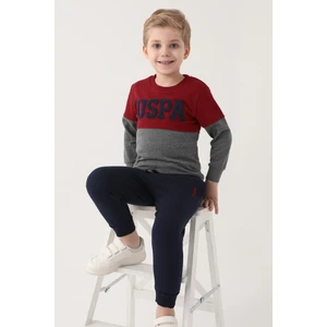 U.S. Polo Assn. Bordo Erkek Çocuk Eşofman Takım