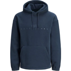 Jack & Jones Jorsilverlake Fleece Hood Erkek Mavi Sweatshirt 12242470-Blue