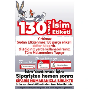 Dijitalist Baskı Kişiye Özel 130 Adet Bugs Bunny Okul Etiketi