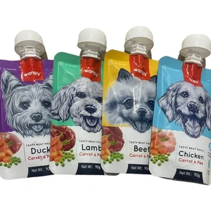Tasty Meat Paste Taze Sıvı Köpek Ödül Maması Köpek Sıvı Ödül Karma Paket 4X90GR