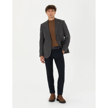 Pierre Cardin Erkek Lacivert Slim Fit Kanvas Pantolon